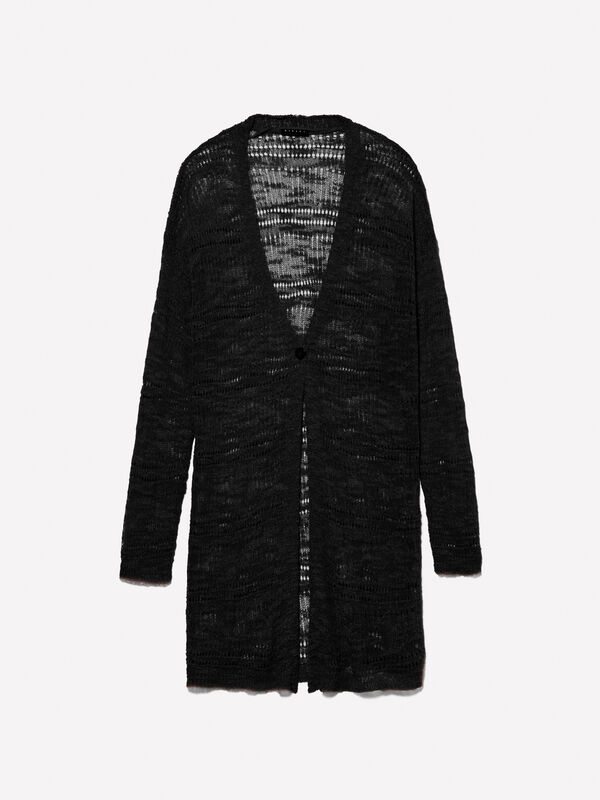 Black long cardigan - women's cardigans | Sisley