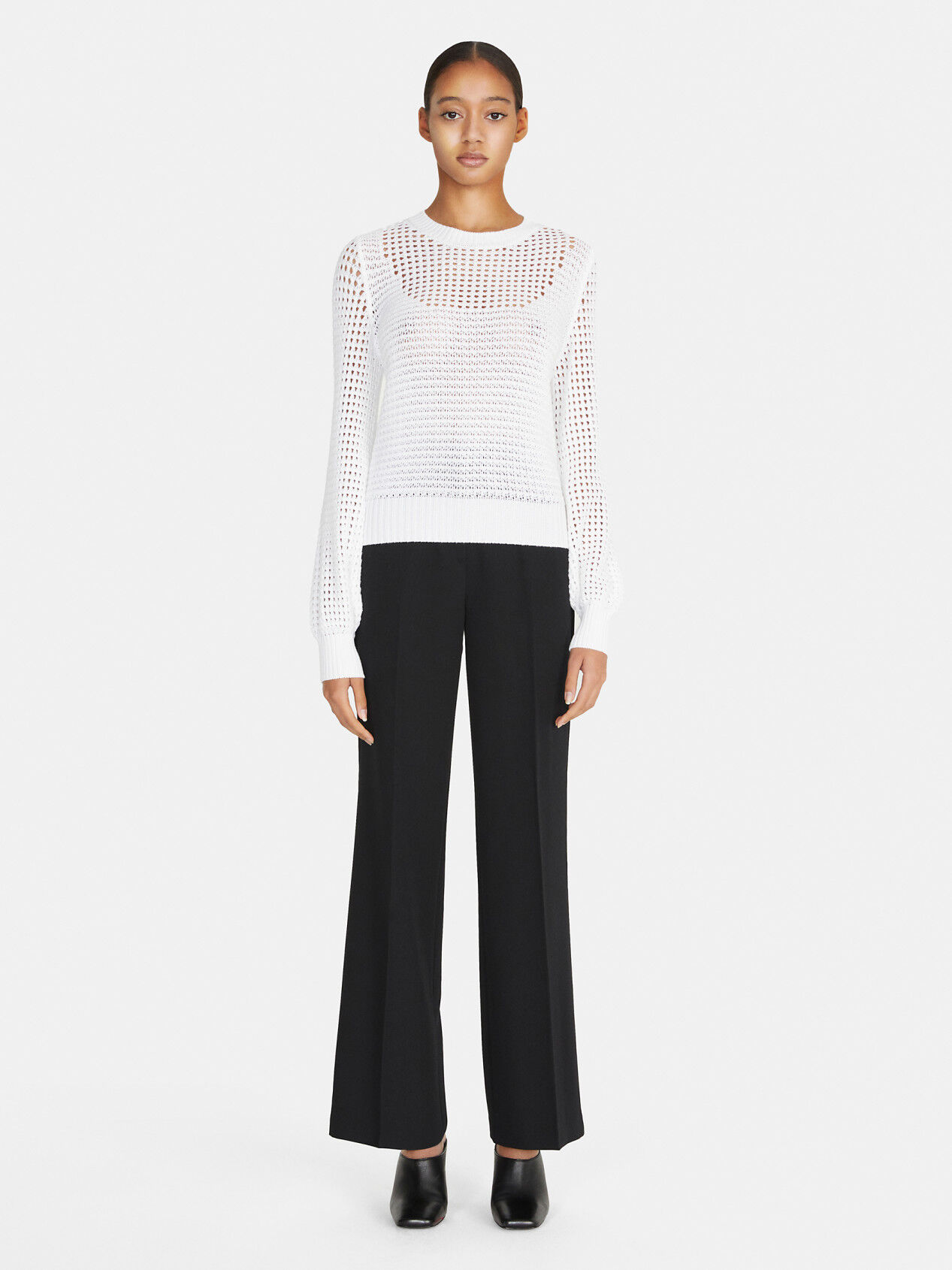 White open clearance knit sweater