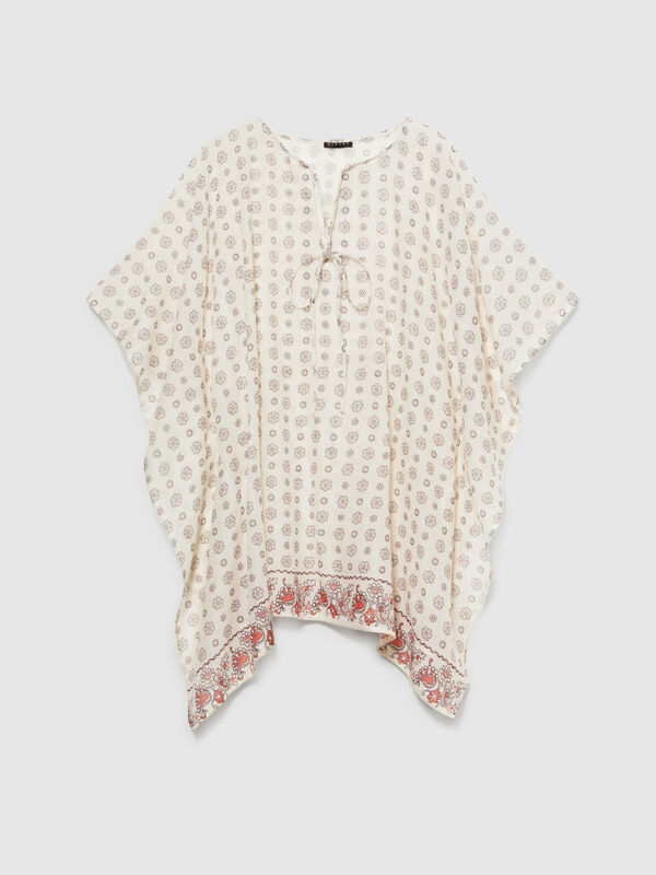 Printed kaftan - women's cloaks, ponchos and capes | Sisley