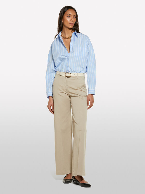 Light blue striped oversized shirt - women's shirts | Sisley