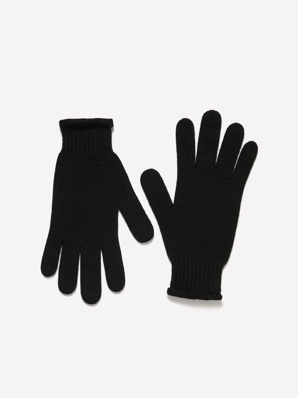 Black cashmere blend gloves - women's gloves | Sisley