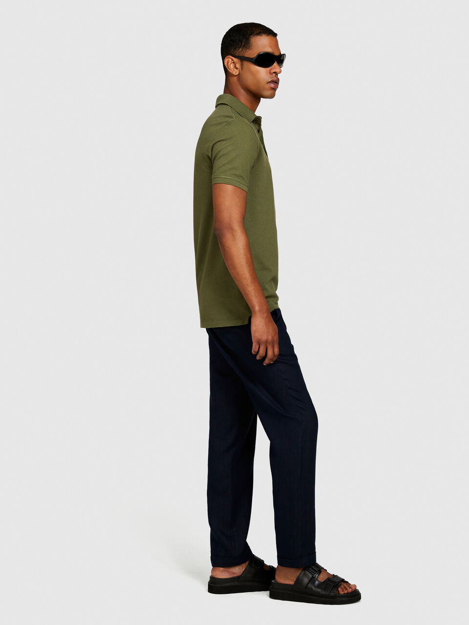 Regular fit trousers in 100% linen Men image number null