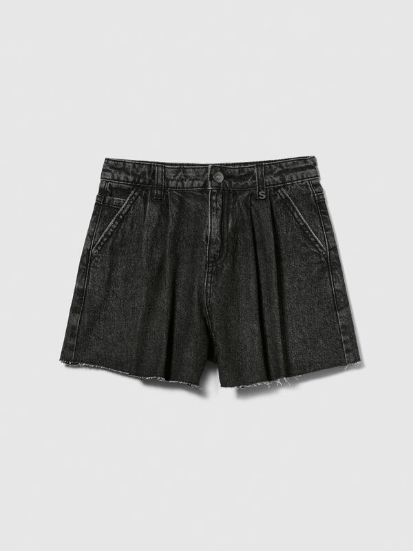 Bell-shaped denim shorts - girls' shorts | Sisley Young