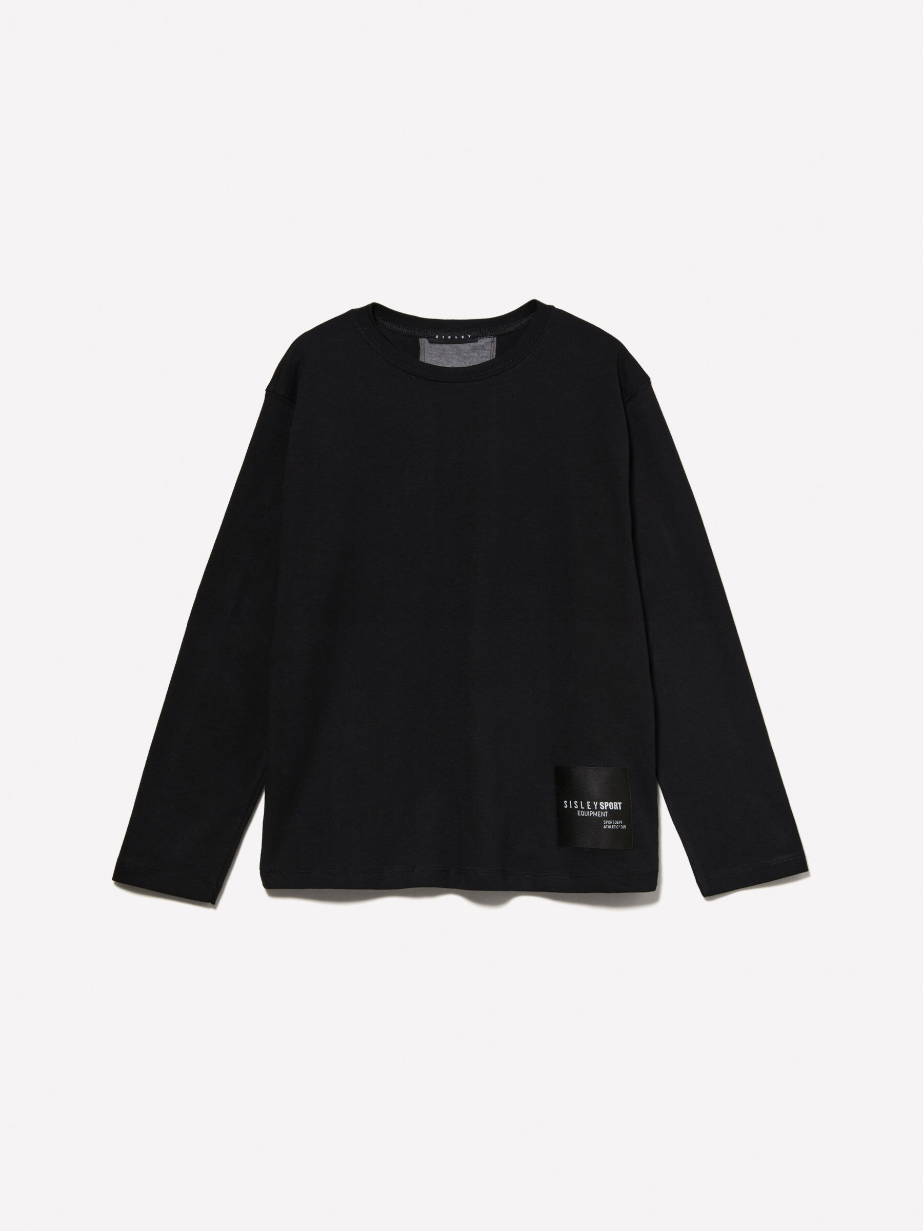 Black 100% organic cotton t-shirt with stripe Junior Boy image number null