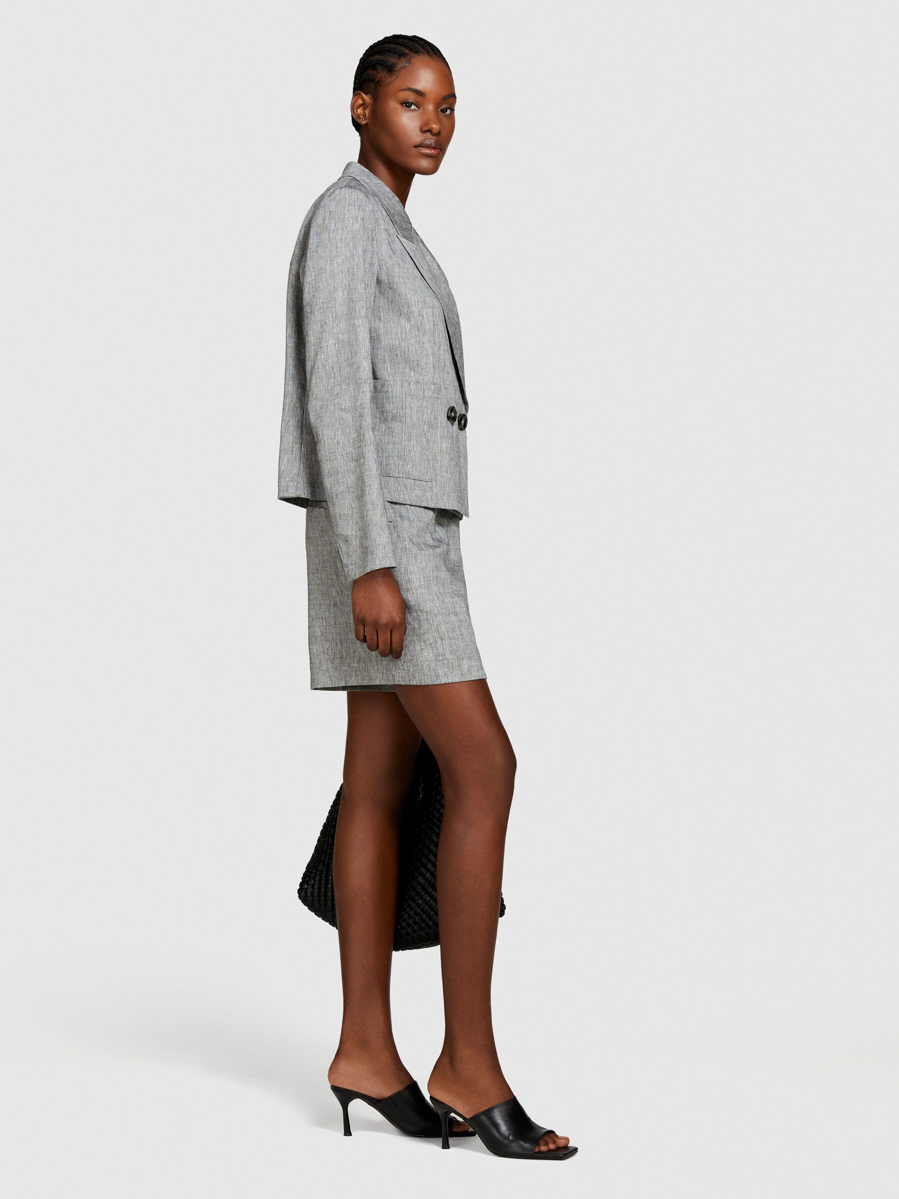 Gray high waisted shorts on sale