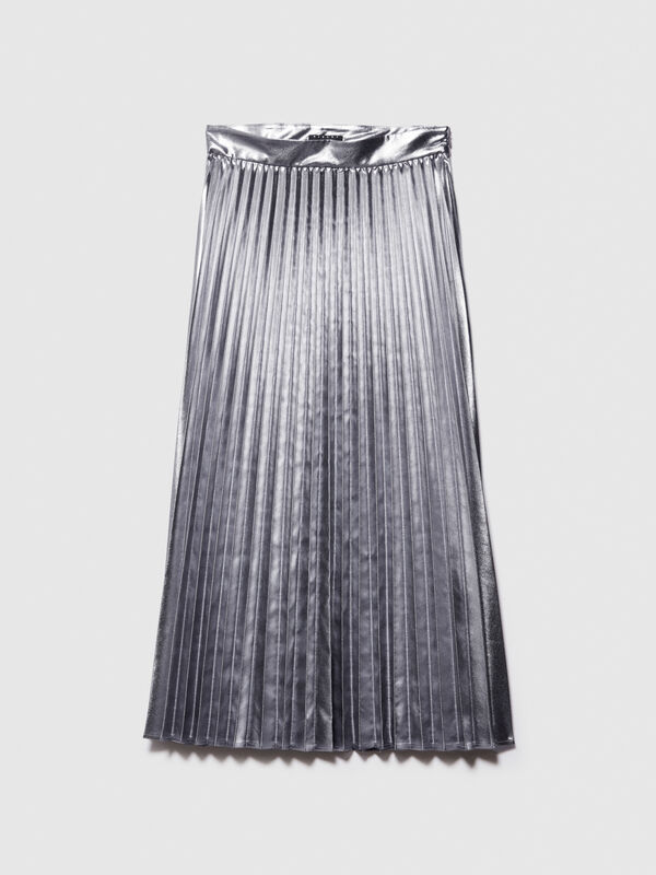 Glossy pleated skirt - women's midi skirts | Sisley
