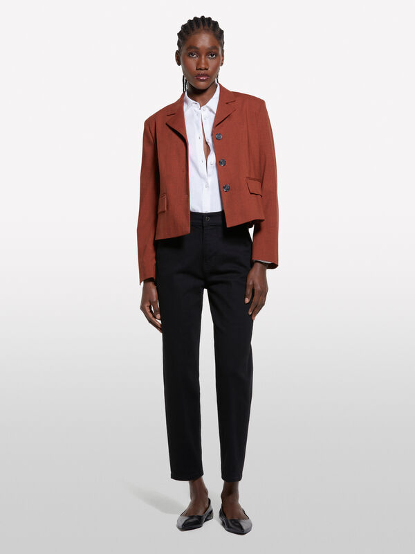 White shirt in 100% linen - women's shirts | Sisley