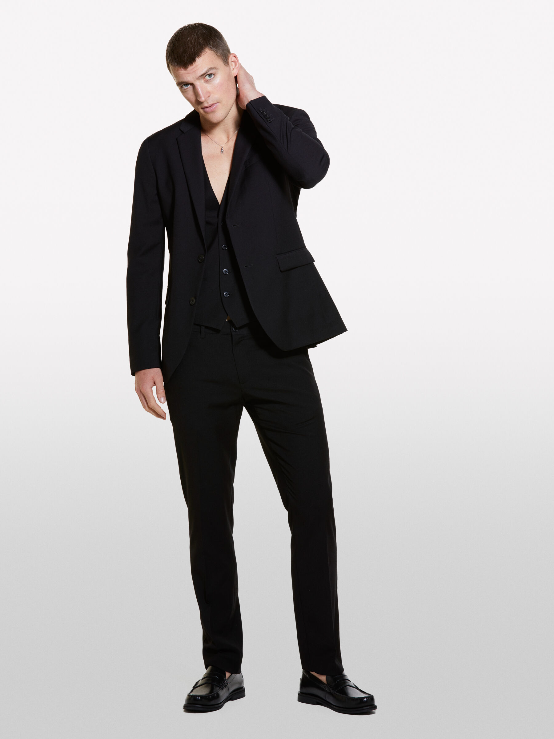 Black slim fit formal blazer Black Sisley