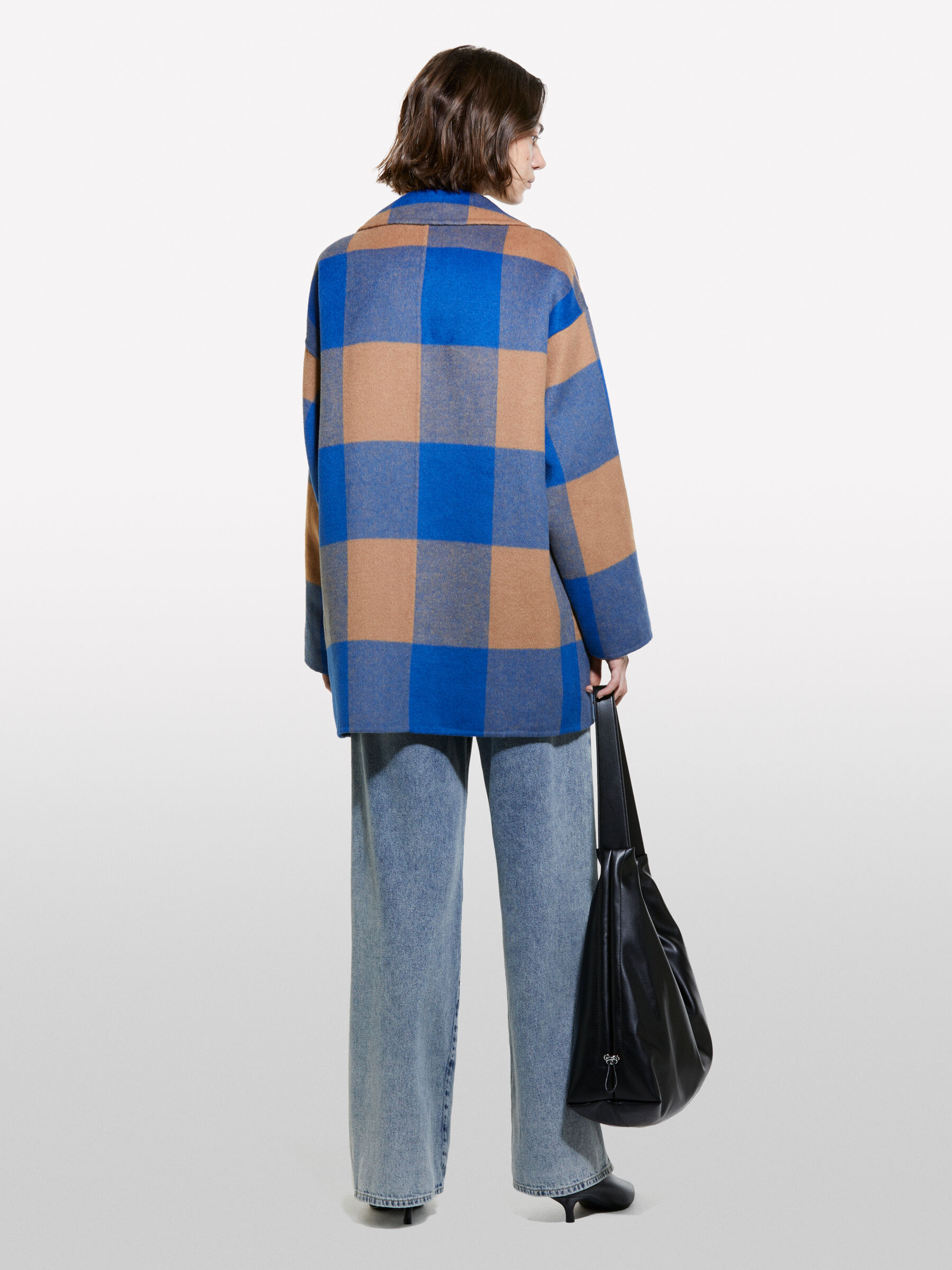 商品画像：Hudson Navy and Blue Check Textured Wool Jacket - Custom Fit 2