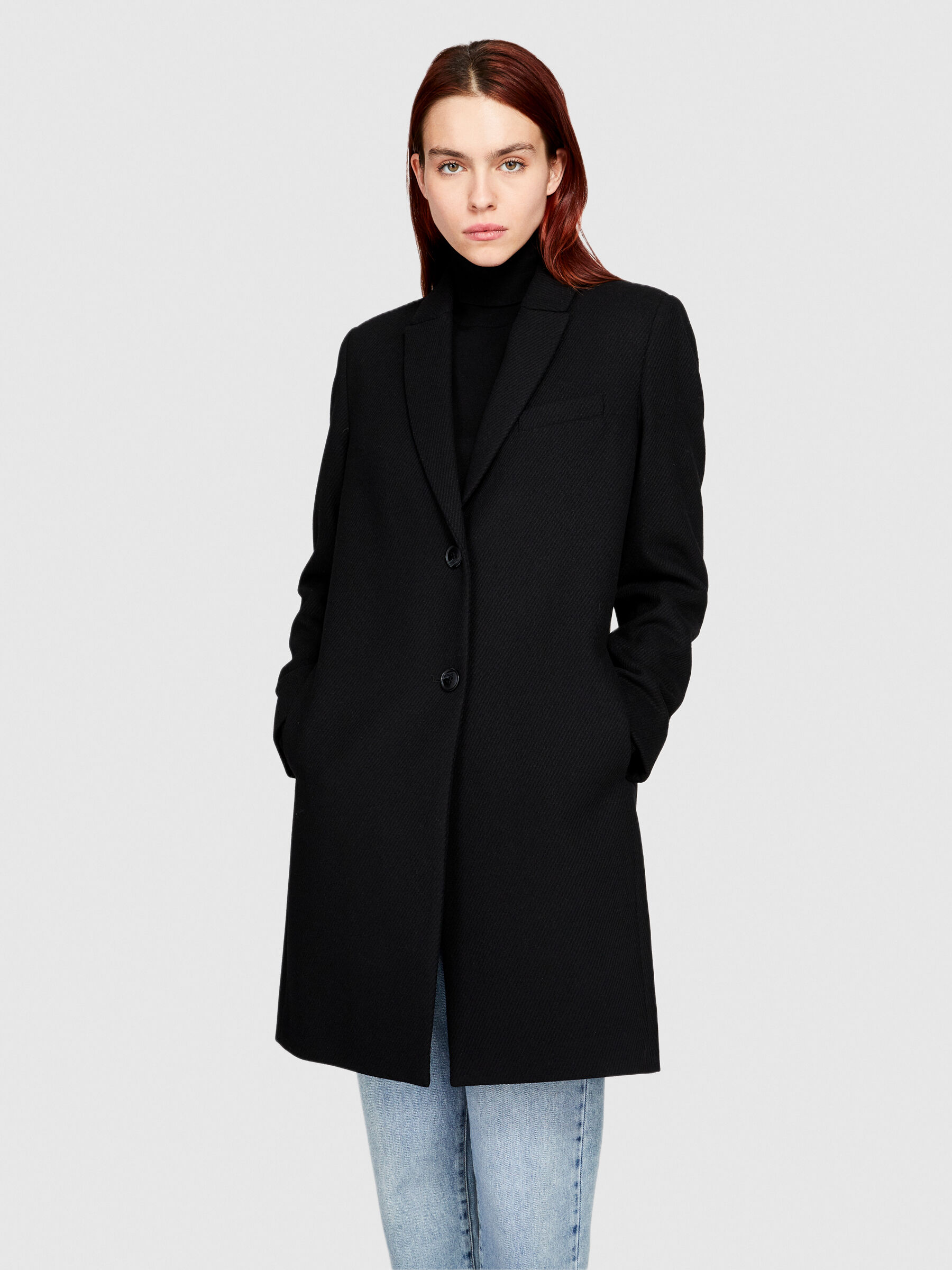 We11done Black Shirring Single-Breasted Coat