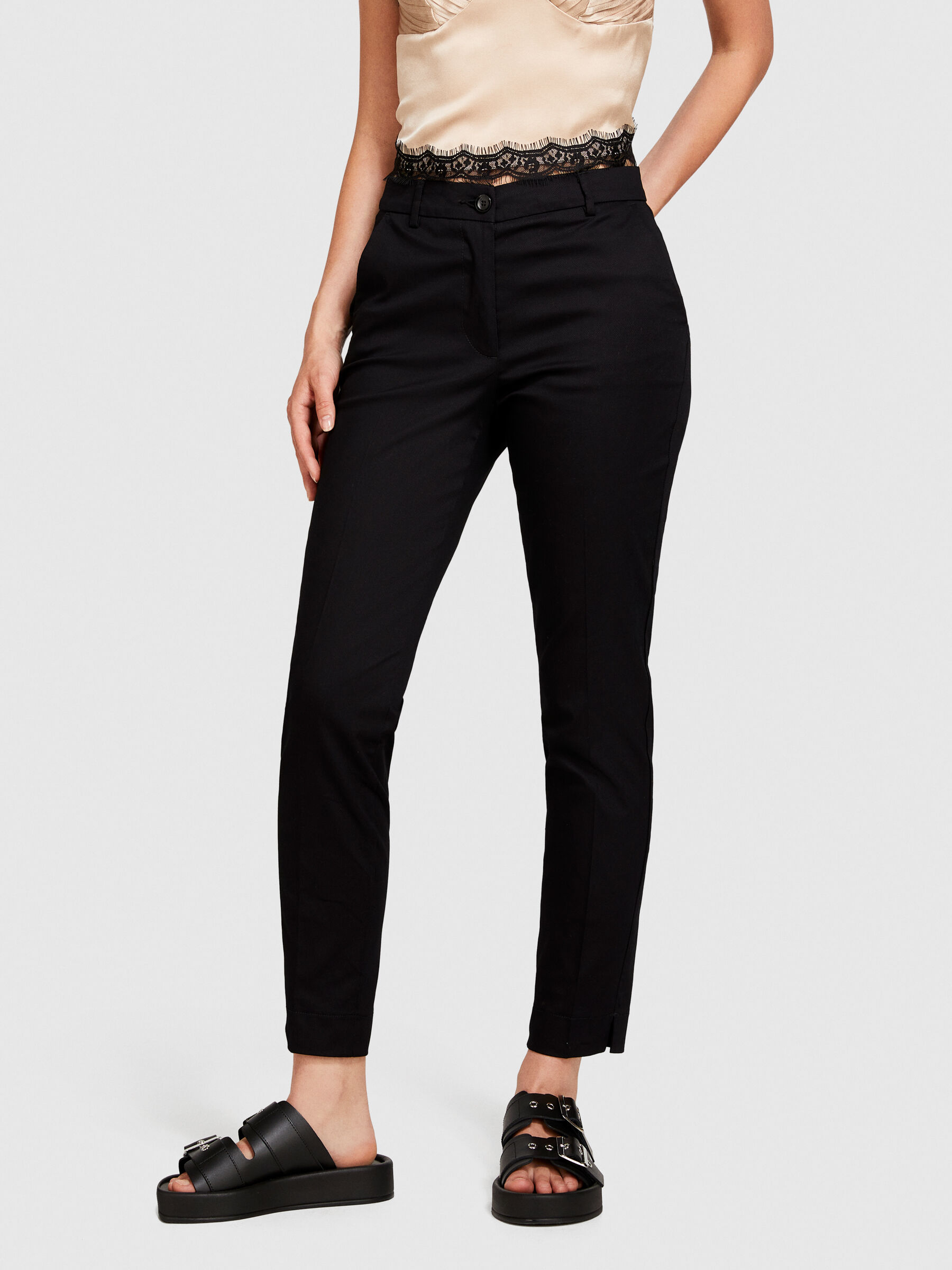 Regular fit chinos, Black - Sisley