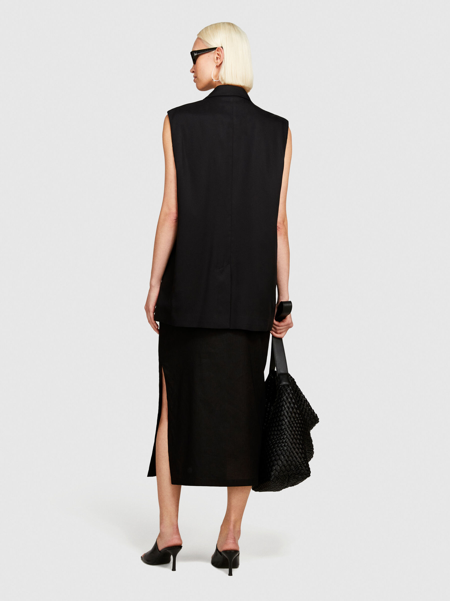 Double-breasted vest, Black - Sisley