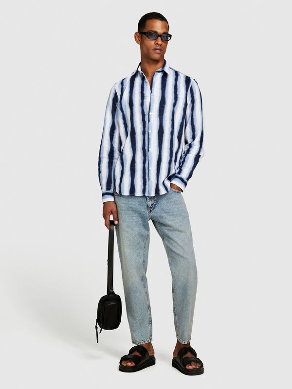 Slim fit printed shirt Slim fit printed shirt - men's slim fit shirts | Sisley