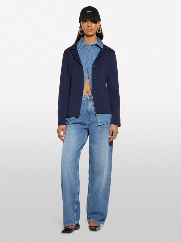 Dark blue knit blazer - women's blazers | Sisley