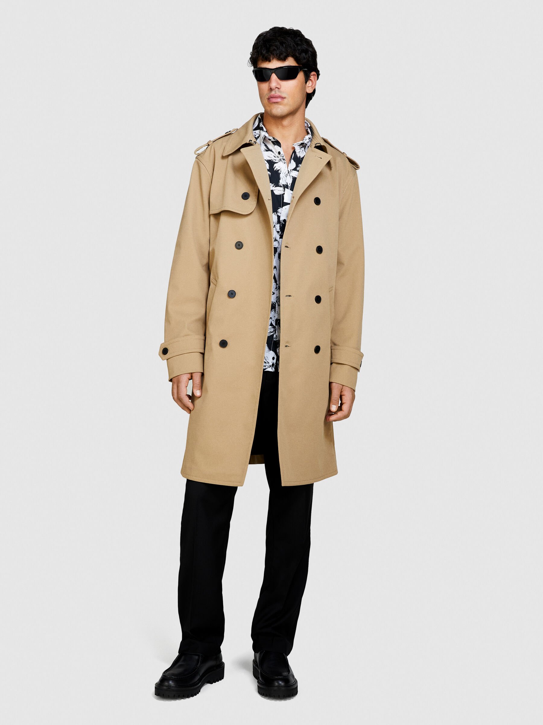 Mens trench coat belt top