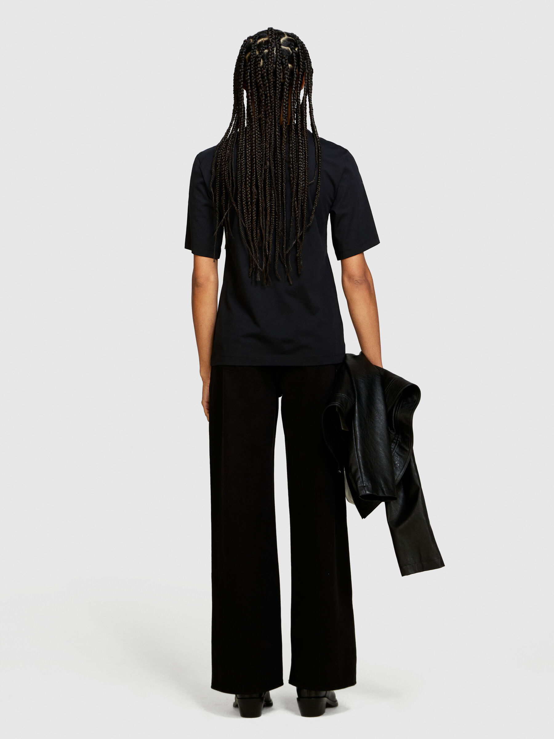 T-shirt with print and studs Women image number null