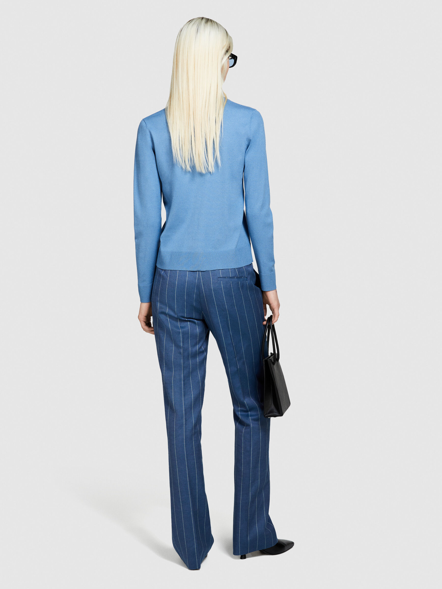 【期間限定お試し価格】 Solid colored sweater, Light Blue - Sisley ニット/セーター