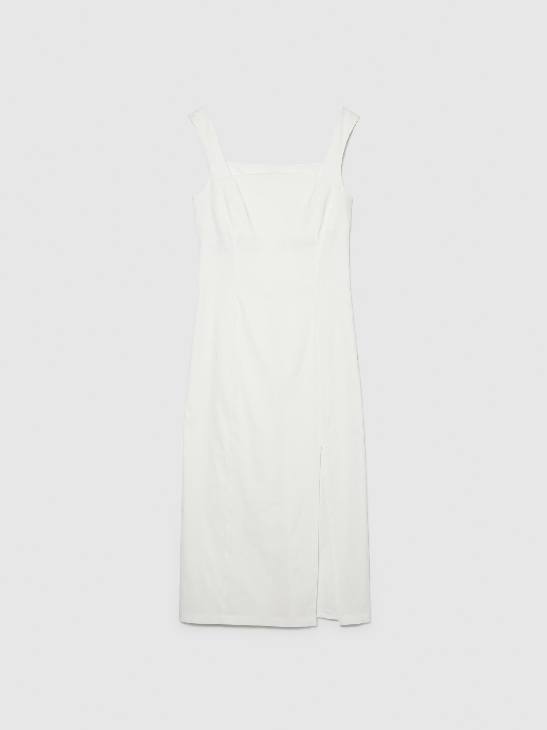 ● SISLEY ● IS Hook Detail Long Dress SAOP90531WH Fitted dress with slit, Black - Sisley