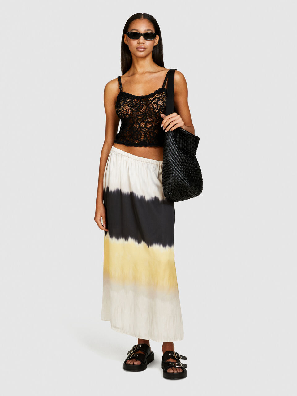 Printed maxi skirt Women image number null