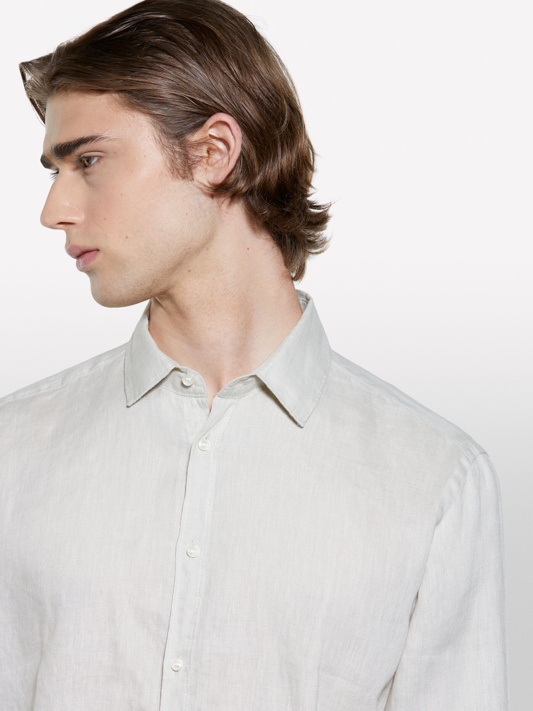 Beige 100% linen shirt, Beige - Sisley