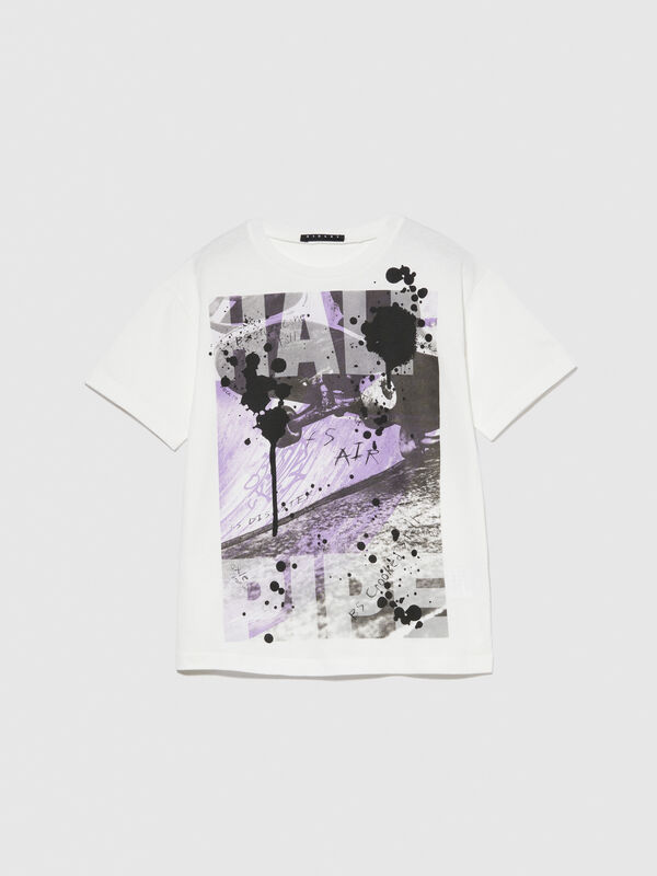 T-shirt with print - boys' short sleeve t-shirts | Sisley Young