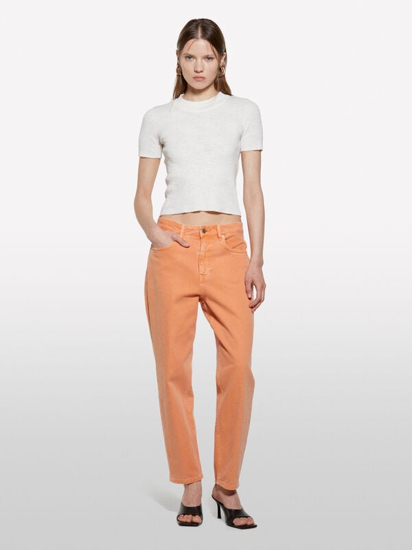 White top with porthole on the back White top with porthole on the back - women's crew neck sweaters | Sisley