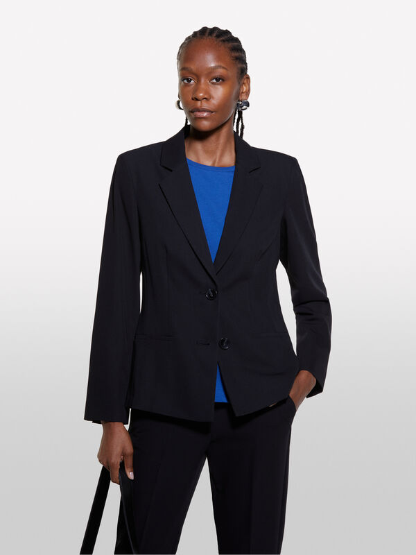 Black slim fit blazer - women's blazers | Sisley