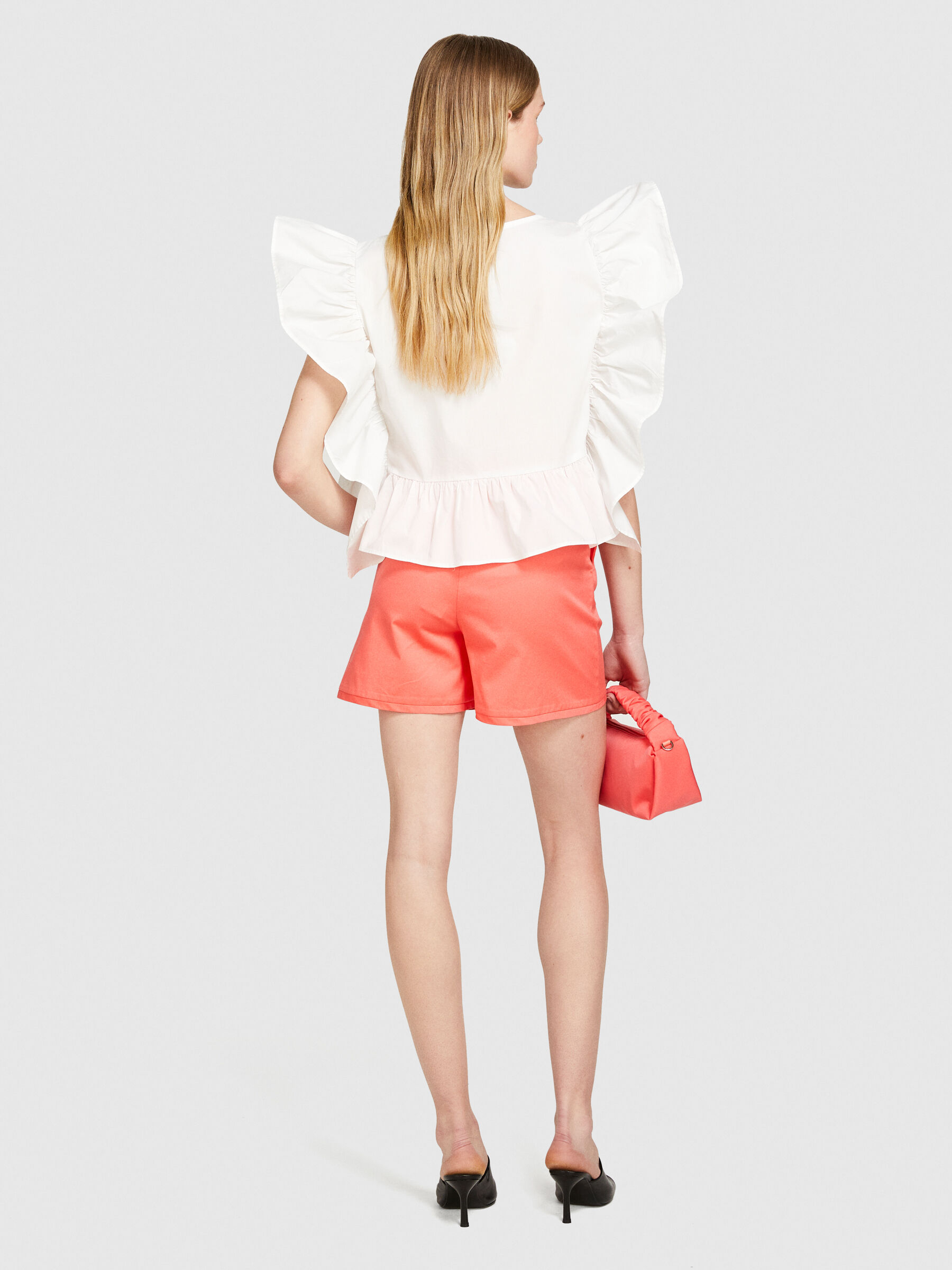 Rectangular blouse with rouching Women image number null