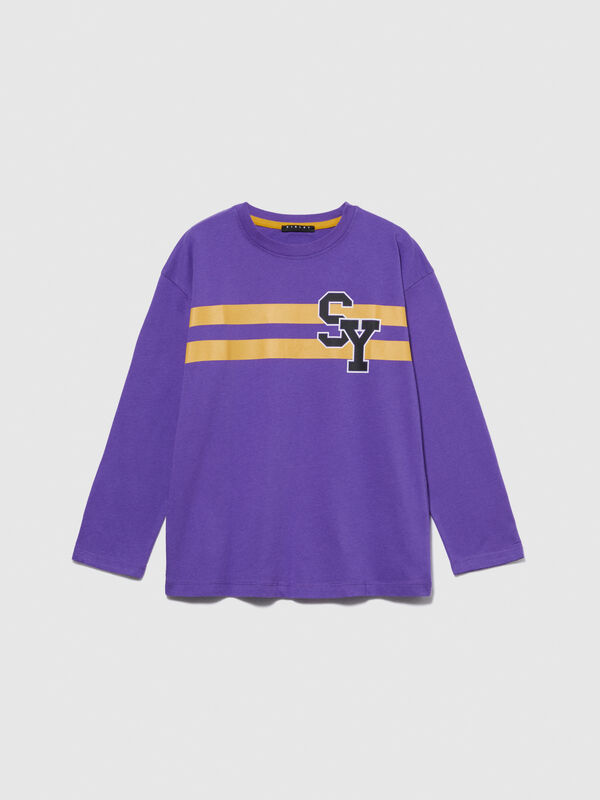 Oversize t-shirt with print - boys' long sleeve t-shirts | Sisley Young