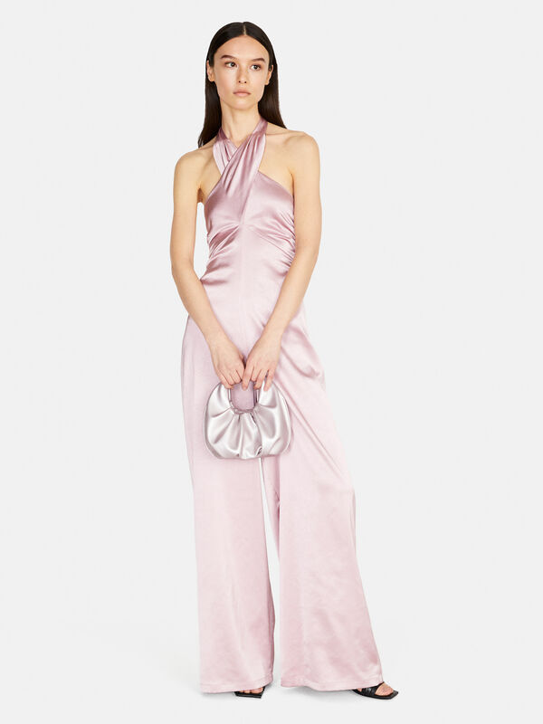 Satin jumpsuit with twist - rompers and jumpsuits | Sisley