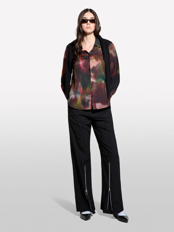 Printed satin shirt - women's shirts | Sisley