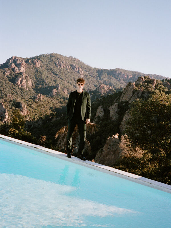 Dark green tailored trousers - men's slim fit trousers | Sisley