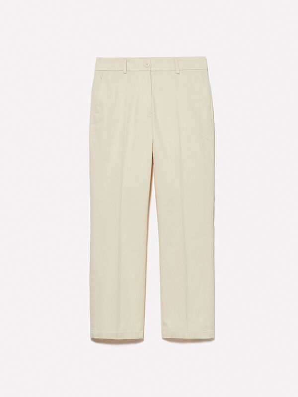 Sand beige flare fit trousers - women's flared trousers | Sisley