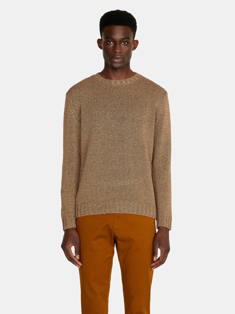 Relaxed fit crew neck sweater