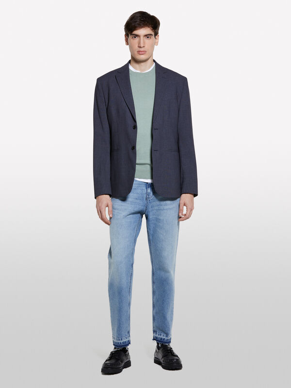 Light green regular fit sweater - men's crew neck sweaters | Sisley