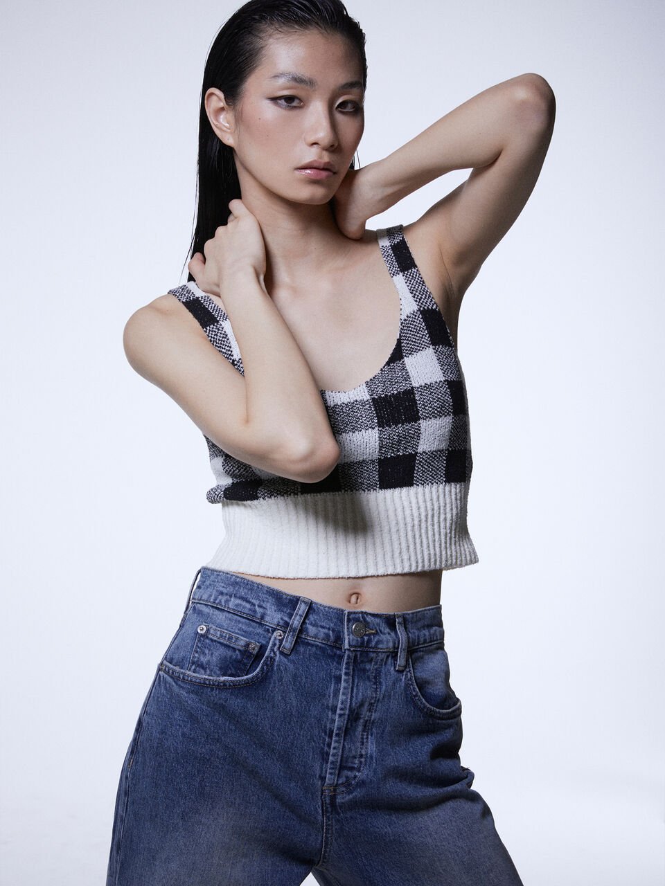 Vichy print top Women image number null