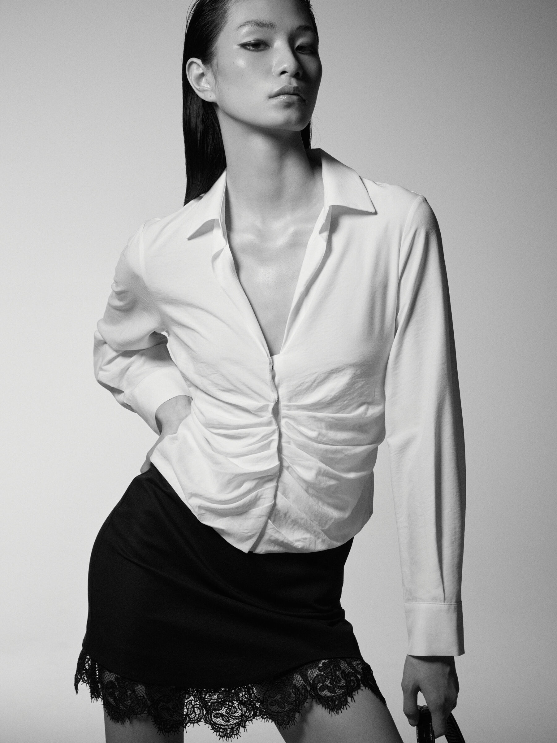 Shirt with rouching Women image number null