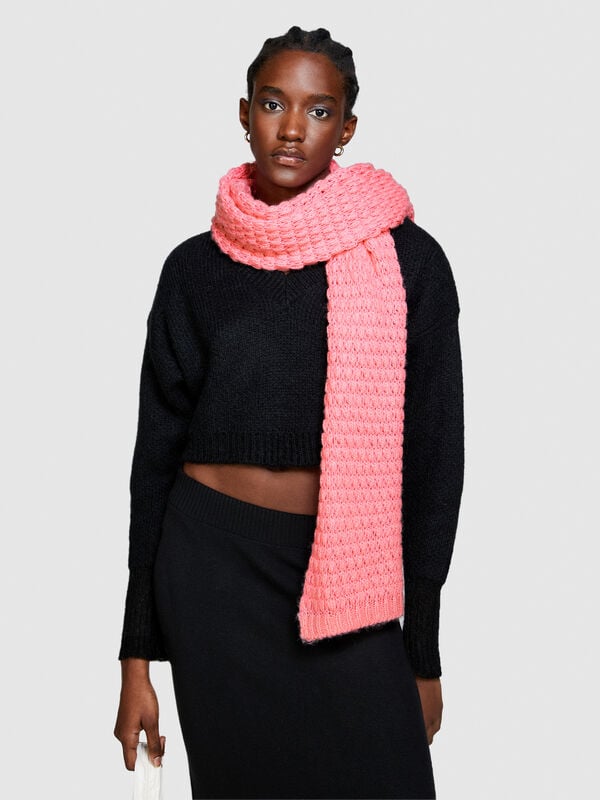 3D knit maxi scarf - women's scarves and foulards | Sisley