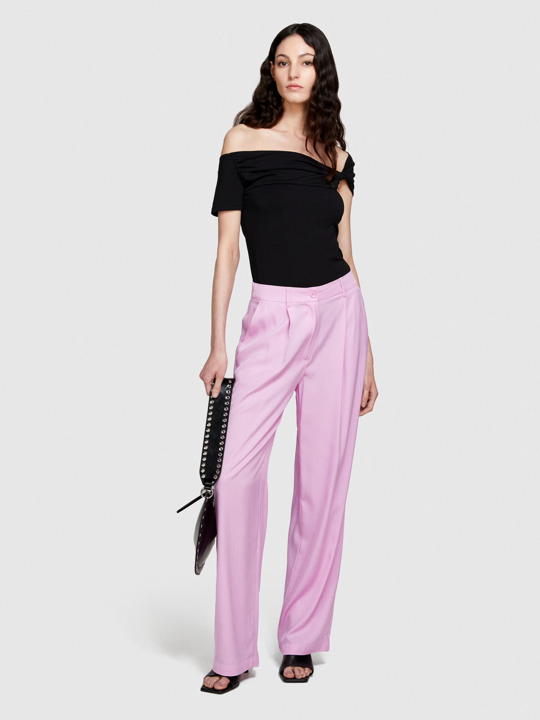 Low-waisted flared fit trousers Women image number null