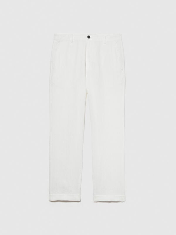 Regular fit trousers in 100% linen Regular fit trousers in 100% linen - men's regular fit trousers | Sisley