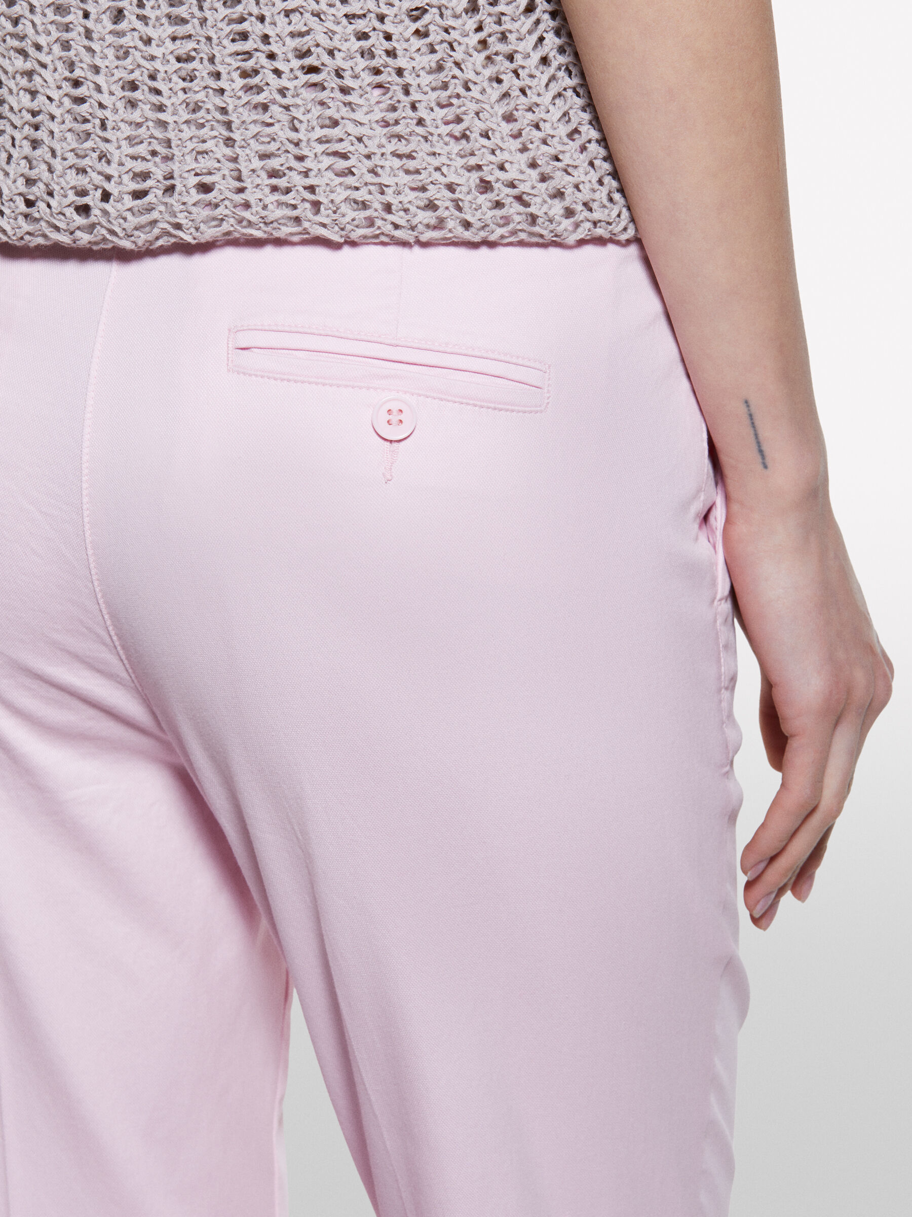 Pink regular fit chinos , Soft Pink - Sisley