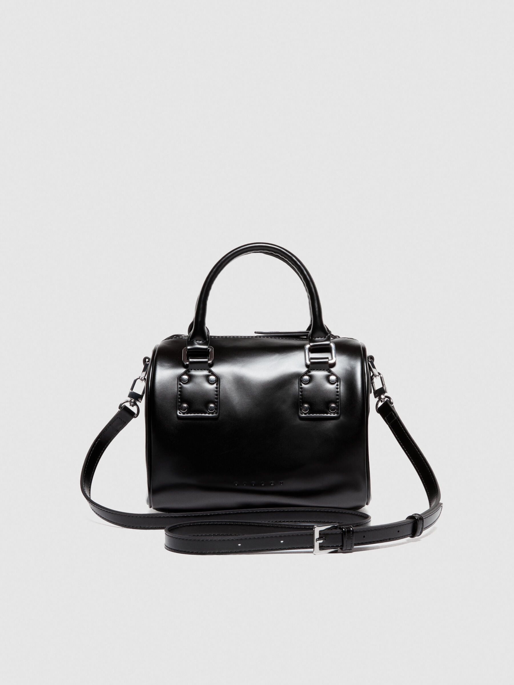 Mini vanity style handbag with shoulder strap Black Sisley