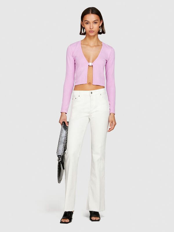 Seamless cropped cardigan - women's cardigans | Sisley