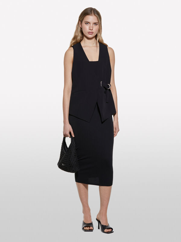 Vest with belt - women's vests and sleeveless jackets | Sisley