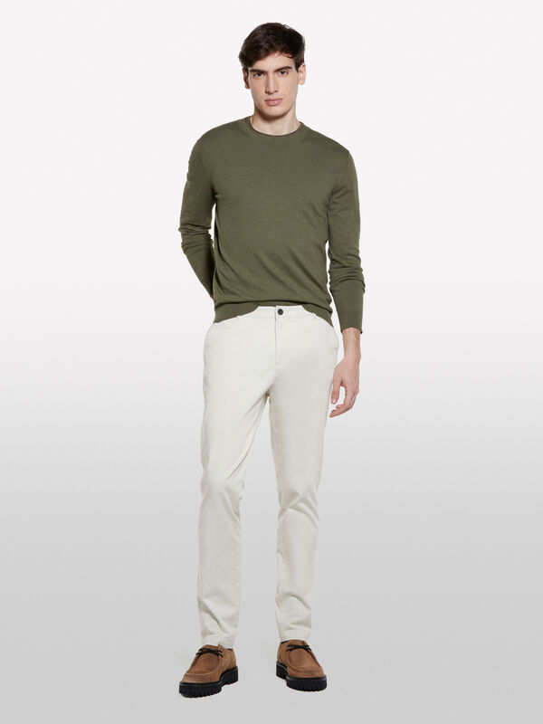 Light beige slim fit chinos - men's chino trousers | Sisley