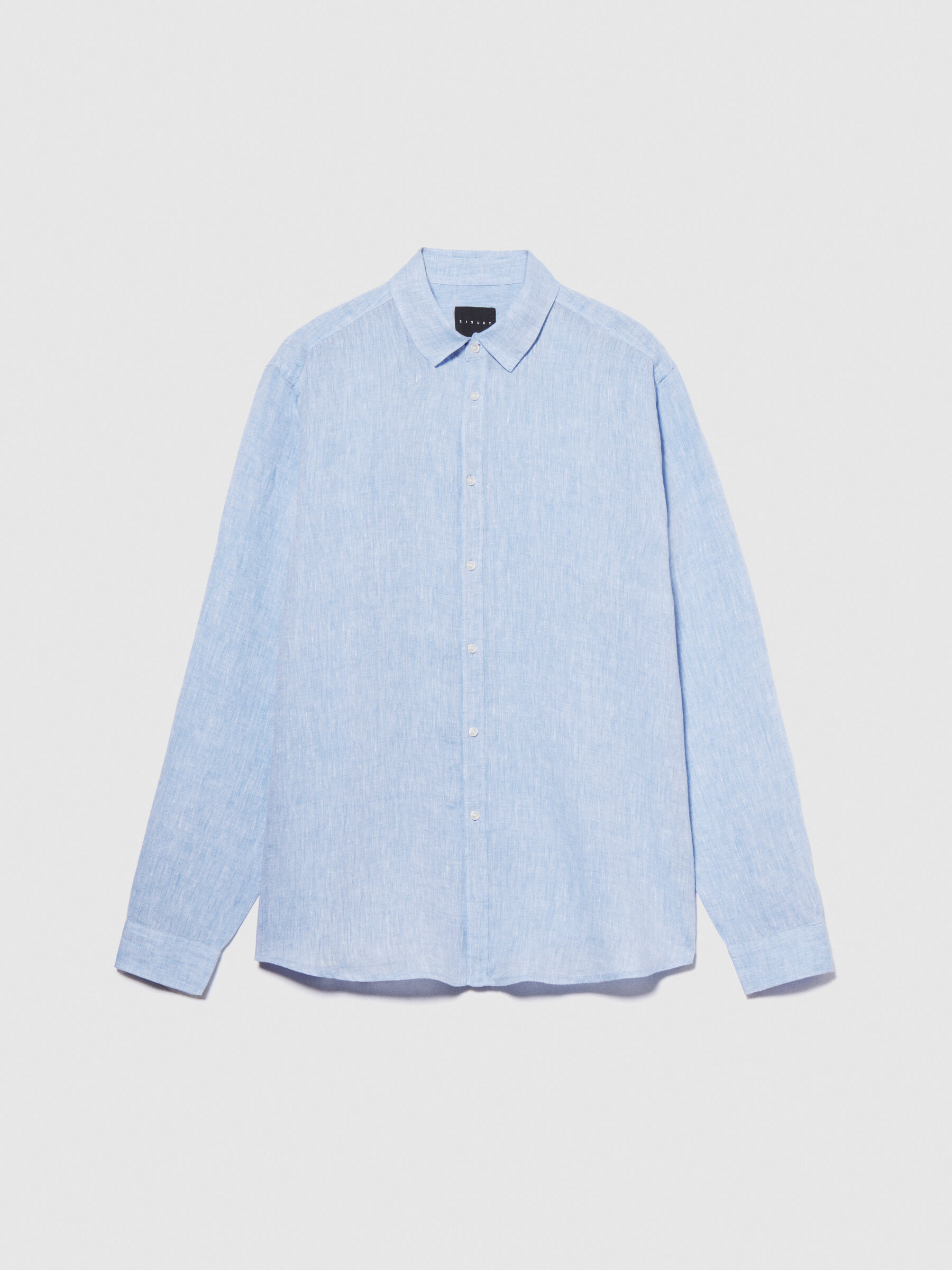 海外ファッションブランド通販サイト【公式】 linen 100% shirt, Sisley - Blue Light トップス