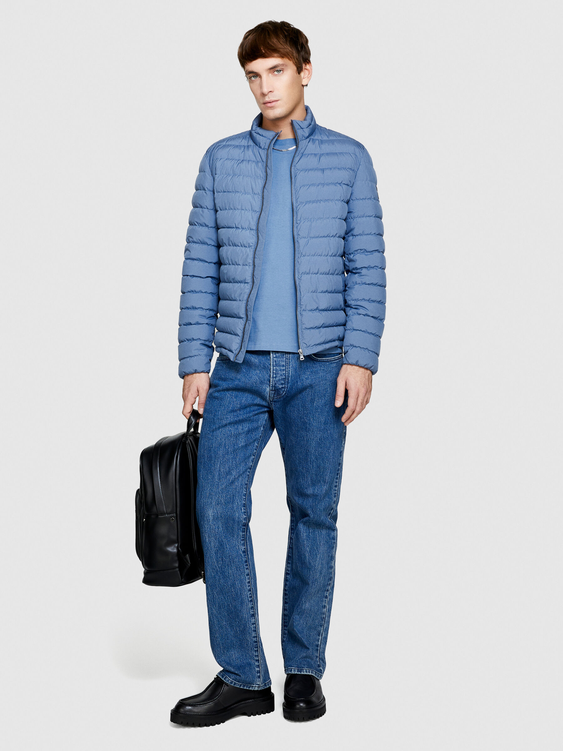 Slim fit padded jacket Blue Sisley