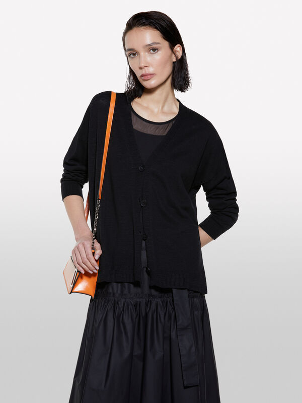 Black knit cardigan  - women's cardigans | Sisley