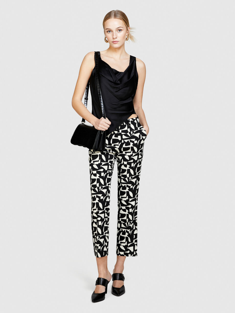 Asymmetric satin top Women image number null