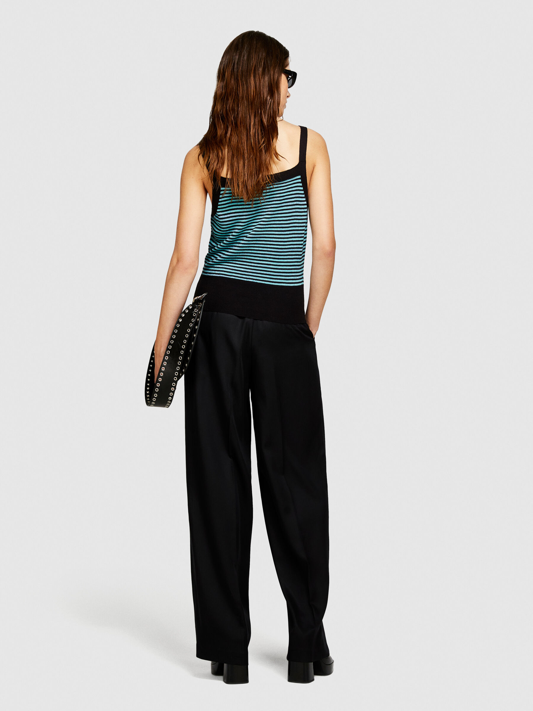 Striped tank top, Turquoise - Sisley